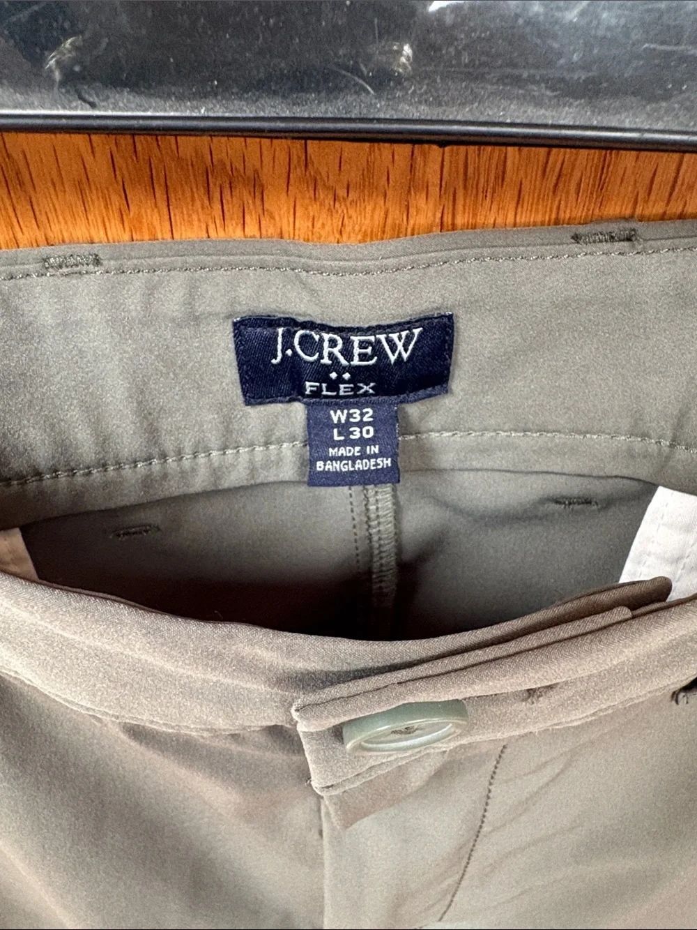 J. Crew Flex Straight-fit Tech Chino Pant Dark Trout Olive Green 32